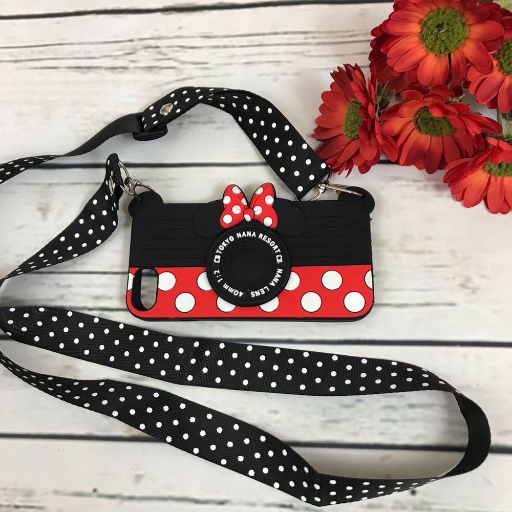 3D Minnie Mouse iPhone Case with Crossbody Strap - Picture 6 of 16
